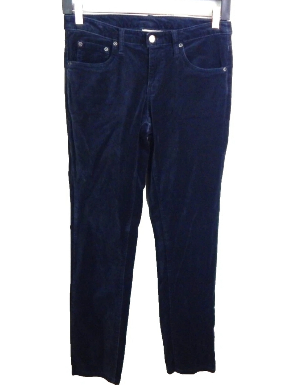 Sundance Navy Velvet Slim Straight Jeans